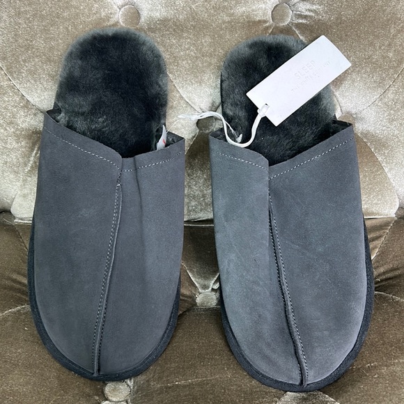The White Company suede mule slippers NWT